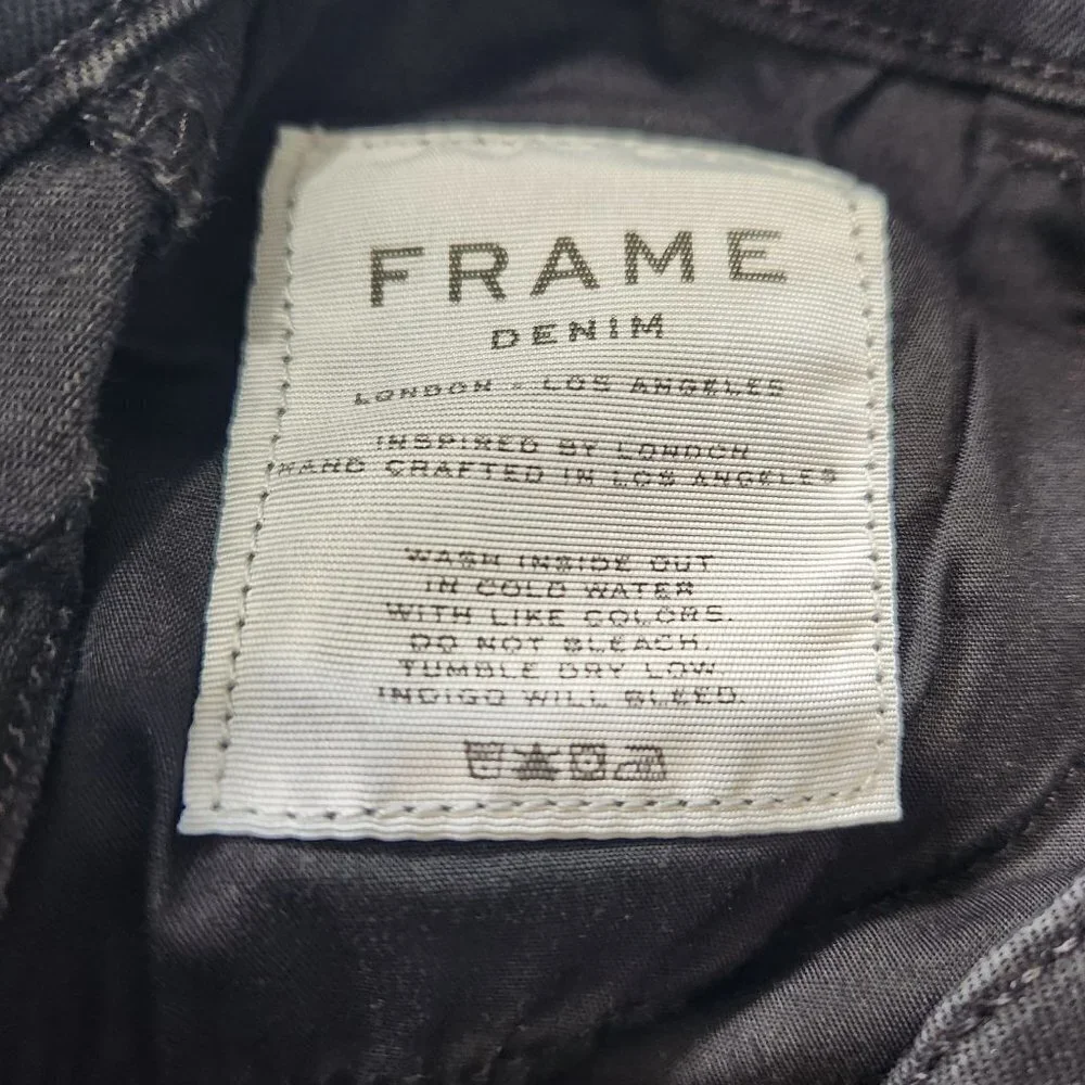 FRAME Denim Le High Skinny Jeans Size‎ 28 Black Vian Stretch USA Made